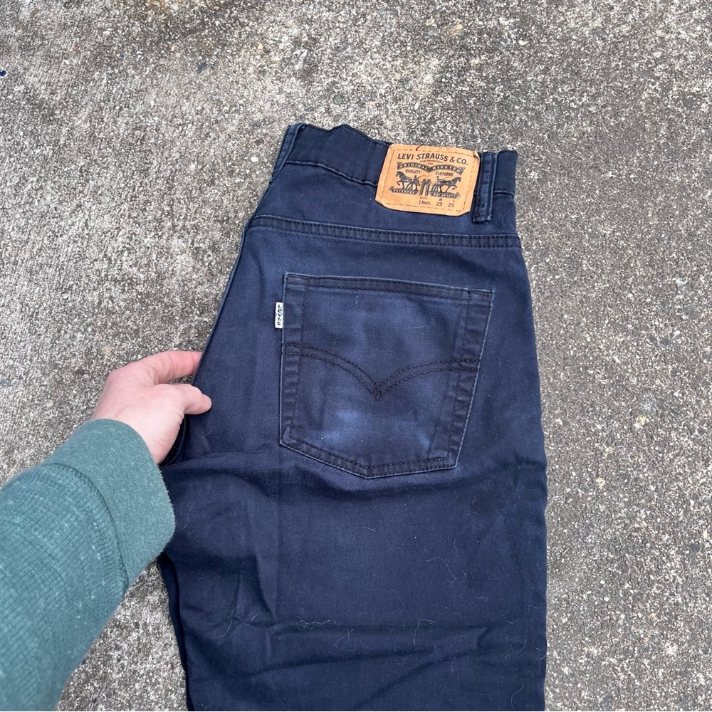 Levi’s 511 Slim Men Jeans Size 29” Waist x 29” Inseam Black Pant Wash Worn - Picture 3 of 6